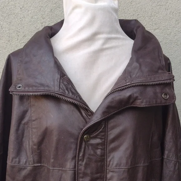 Vintage Star Sportswear Brown Leather Jacket XL